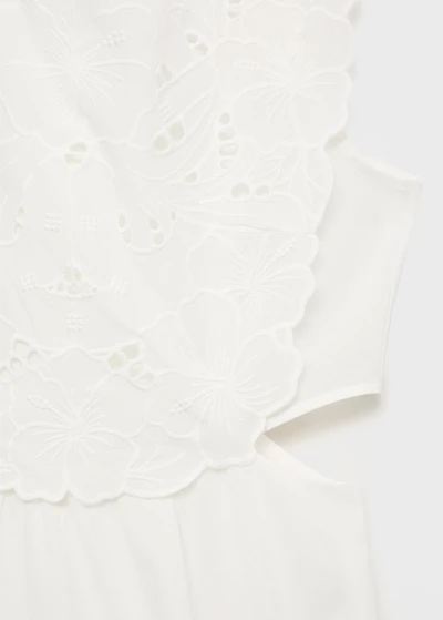 Embroidered dress with side slits