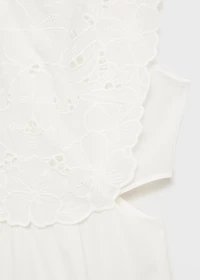 Embroidered dress with side slits