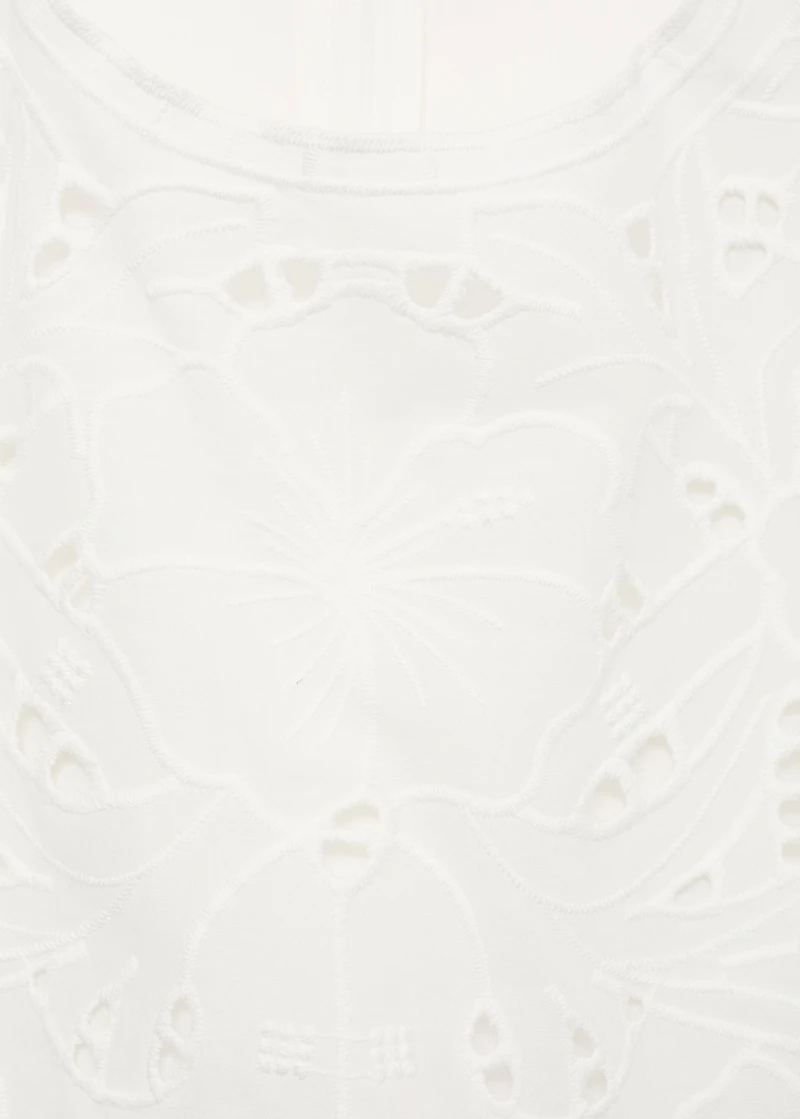 Embroidered dress with side slits