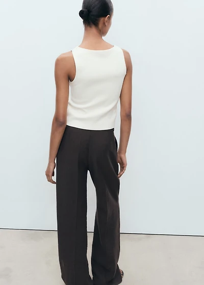 Embroidered top with lace accents