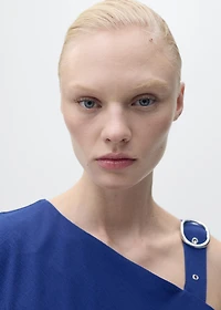 Asymmetrical dress with strap and buckle