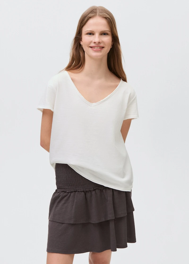 V-neck cotton T-shirt