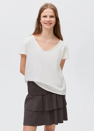 V-neck cotton T-shirt