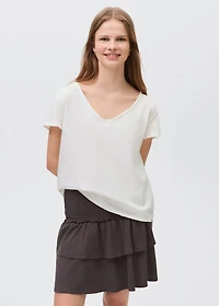 V-neck cotton T-shirt