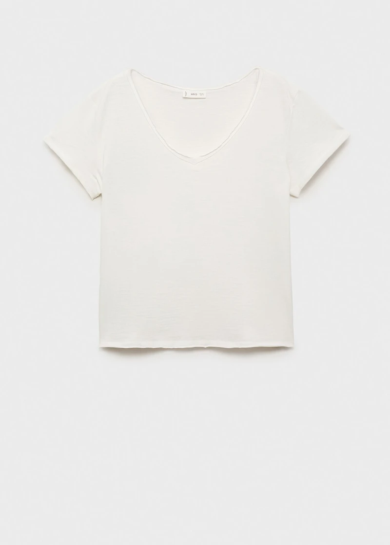 V-neck cotton T-shirt