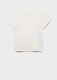 V-neck cotton T-shirt