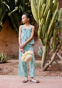 Printed straight pants