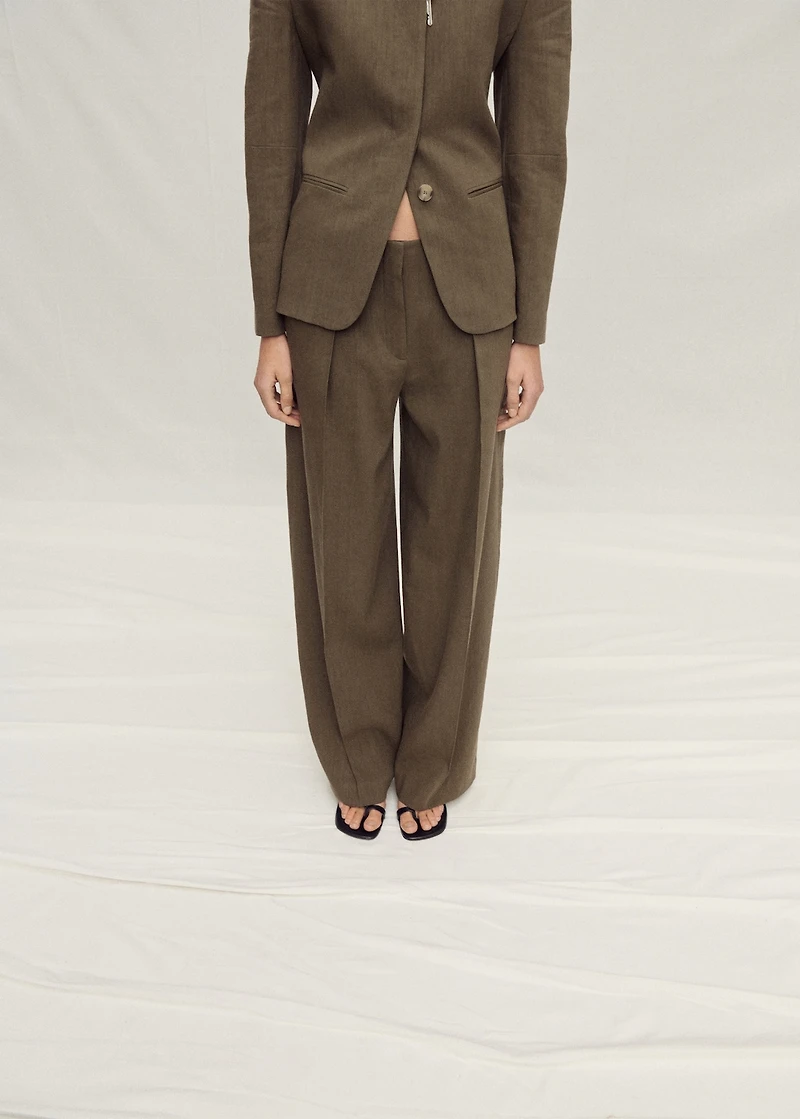 Seamless linen suit pants