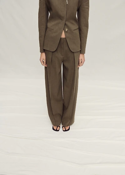Seamless linen suit pants