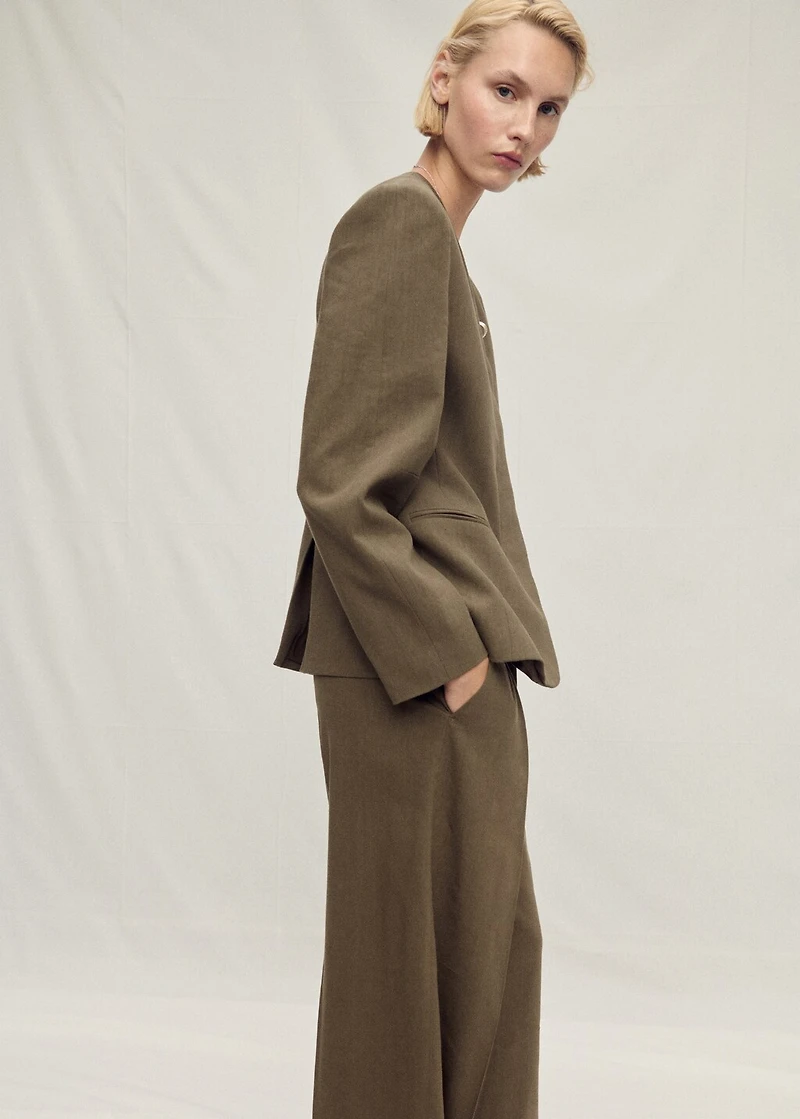 Seamless linen suit pants