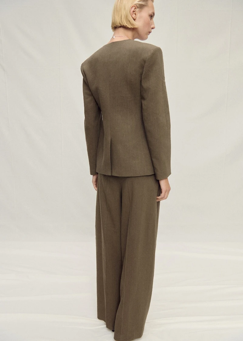 Seamless linen suit pants