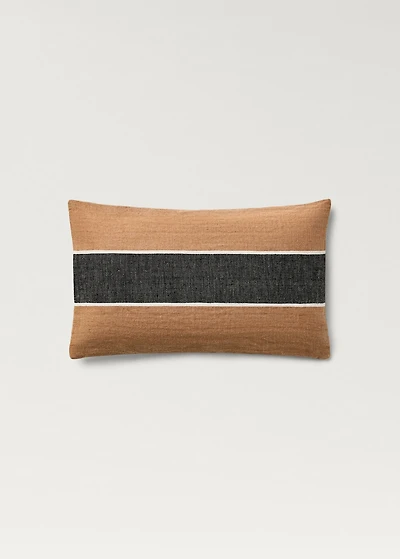 Linen woven striped cushion cover 30x50 cm