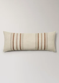Linen cushion cover with woven stripes 35x90 cm