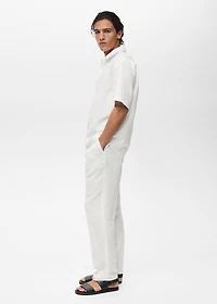 Lyocell linen regular-fit polo shirt