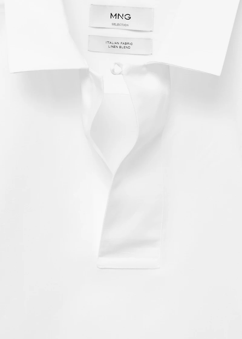 Lyocell linen regular-fit polo shirt