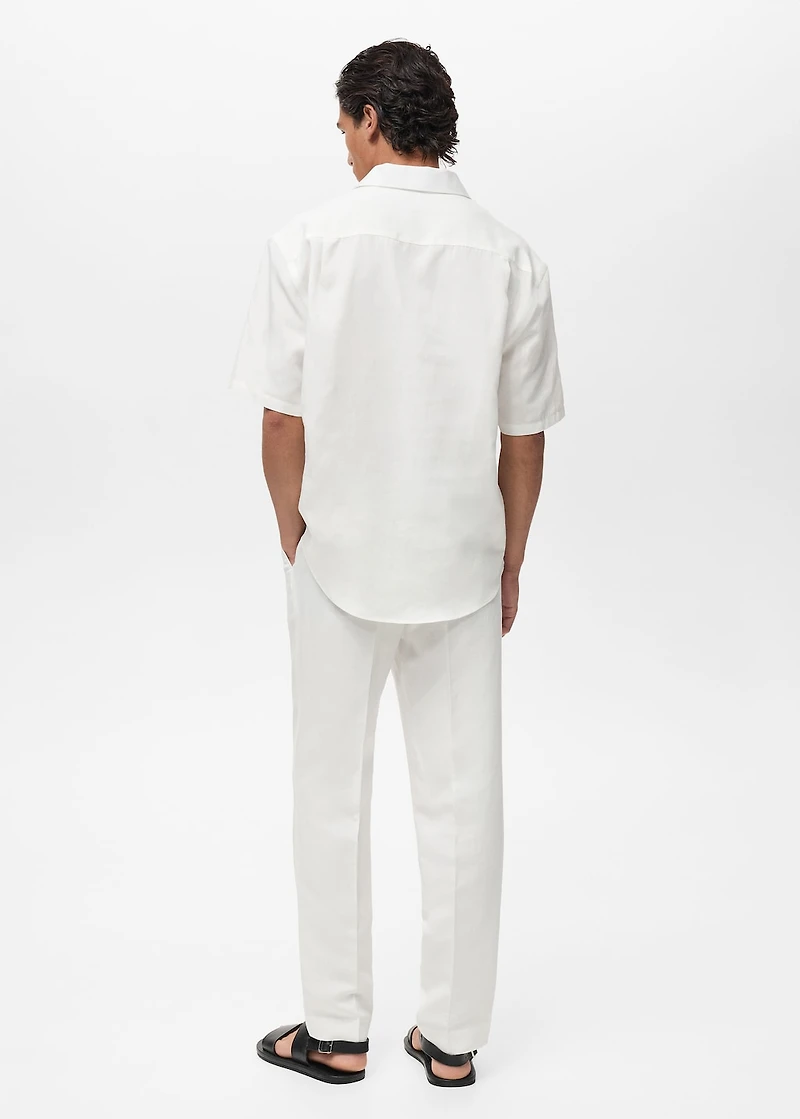 Lyocell linen regular-fit polo shirt