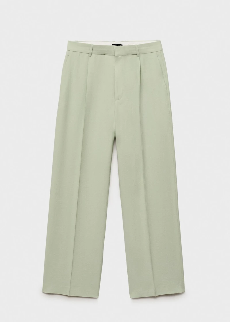 Straight-fit suit pants