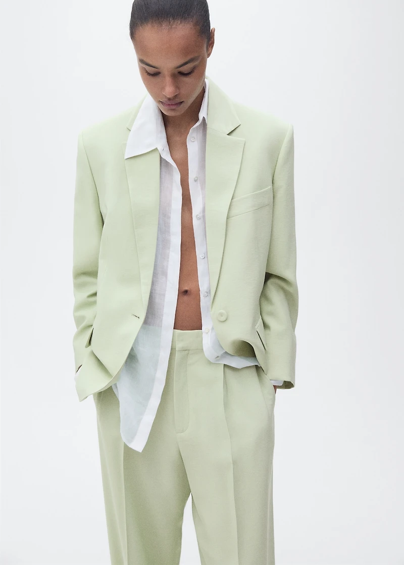 Straight-fit suit pants