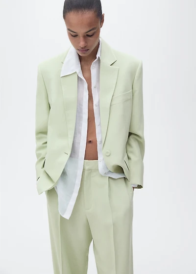 Straight-fit suit pants