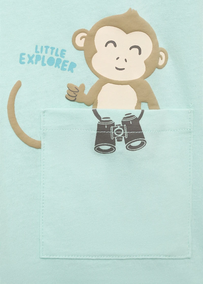 Chest-pocket printed T-shirt