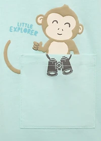 Chest-pocket printed T-shirt