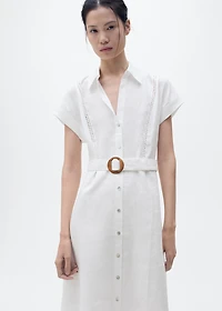 Belt linen dress