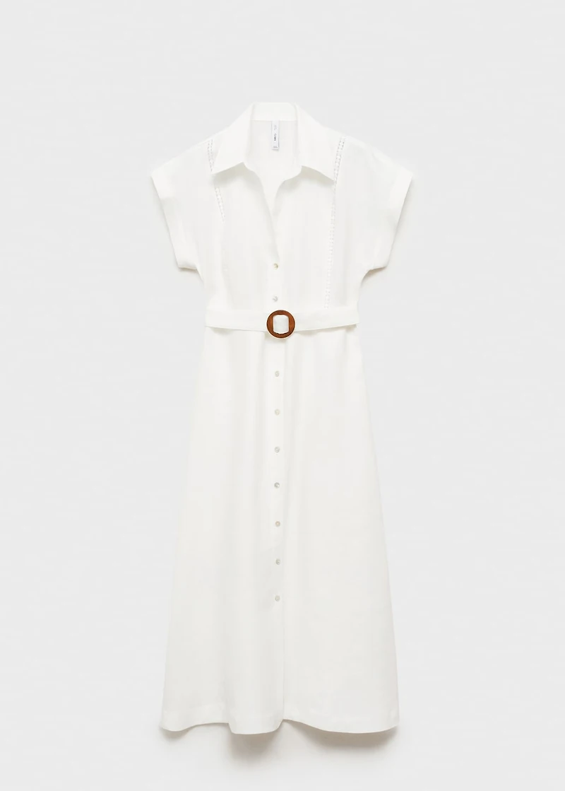 Belt linen dress