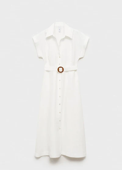 Belt linen dress