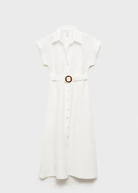 Belt linen dress