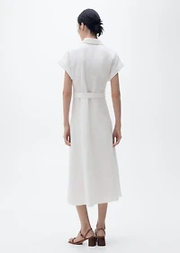 Belt linen dress