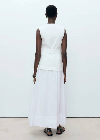 Linen and ramie dress with belt