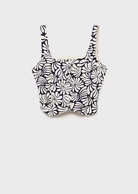 Floral fitted linen top