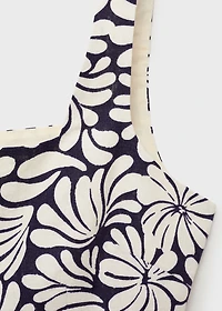 Floral fitted linen top