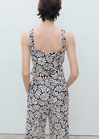 Floral fitted linen top