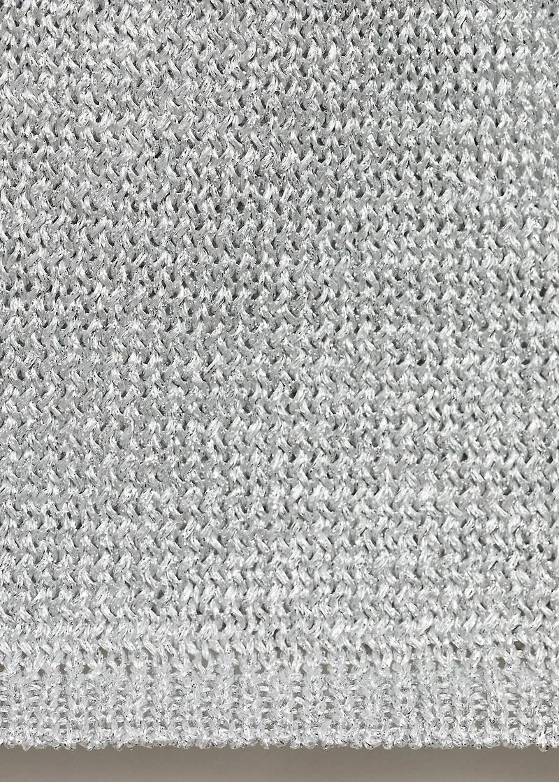 Halter-neck lurex knitted top