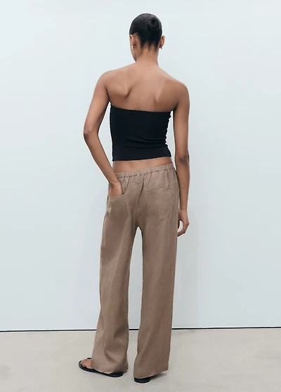 Wide leg linen pants