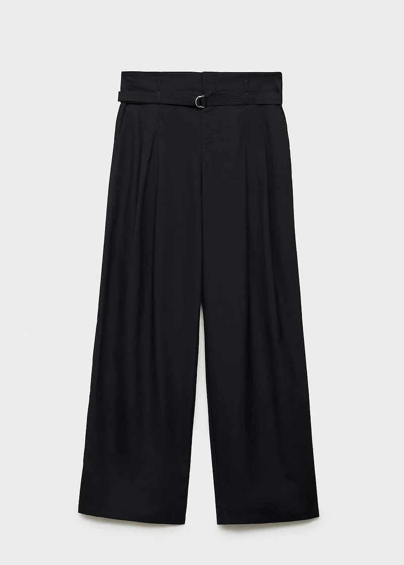 Wide leg pants with belt