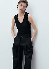 Wide leg pants with belt