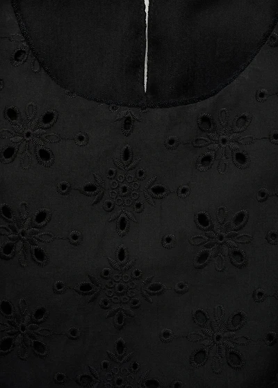 Midi dress with eyelet embroidery motifs