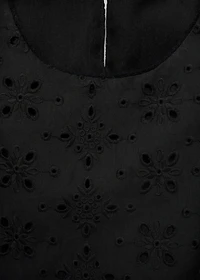 Midi dress with eyelet embroidery motifs