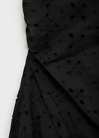 Midi dress with eyelet embroidery motifs