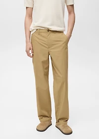 100% straight-fit cotton pants