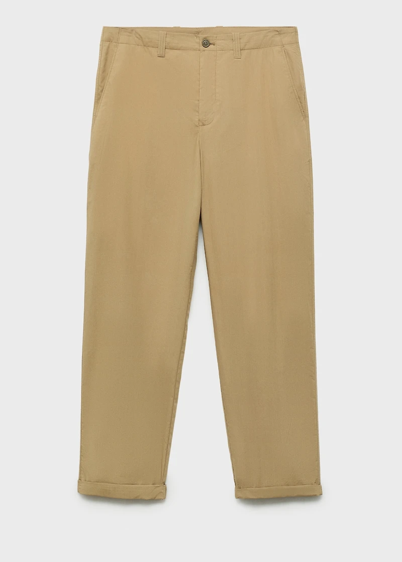 100% straight-fit cotton pants