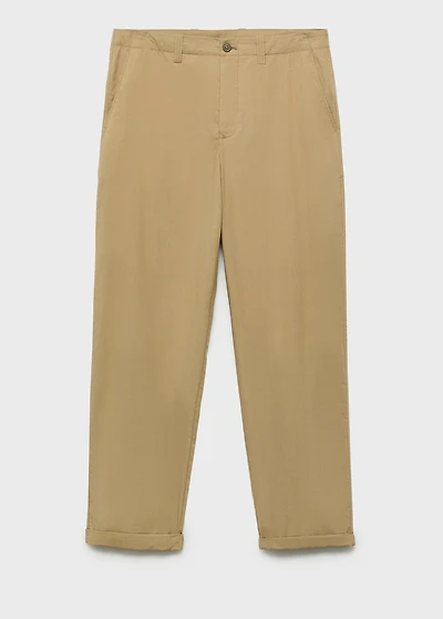 100% straight-fit cotton pants
