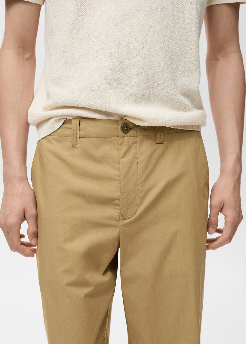 100% straight-fit cotton pants