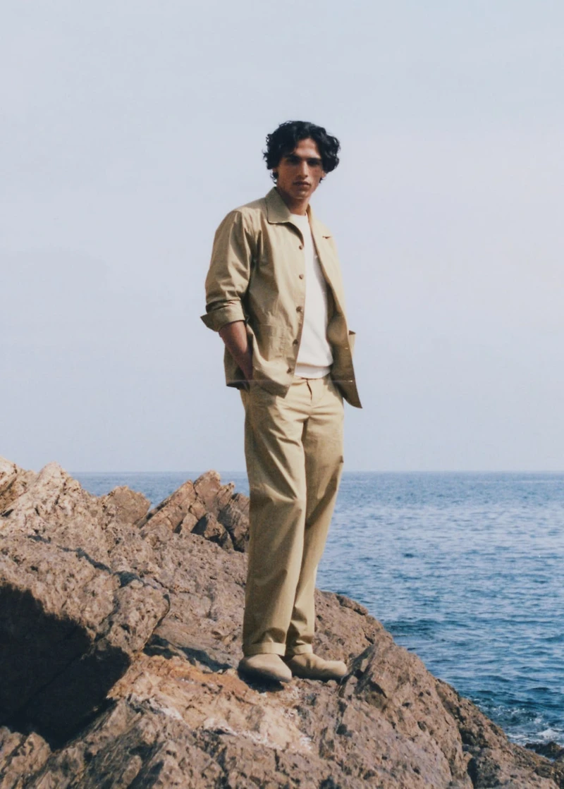 100% straight-fit cotton pants