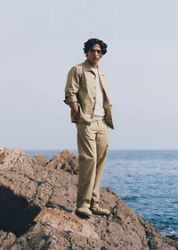 100% straight-fit cotton pants