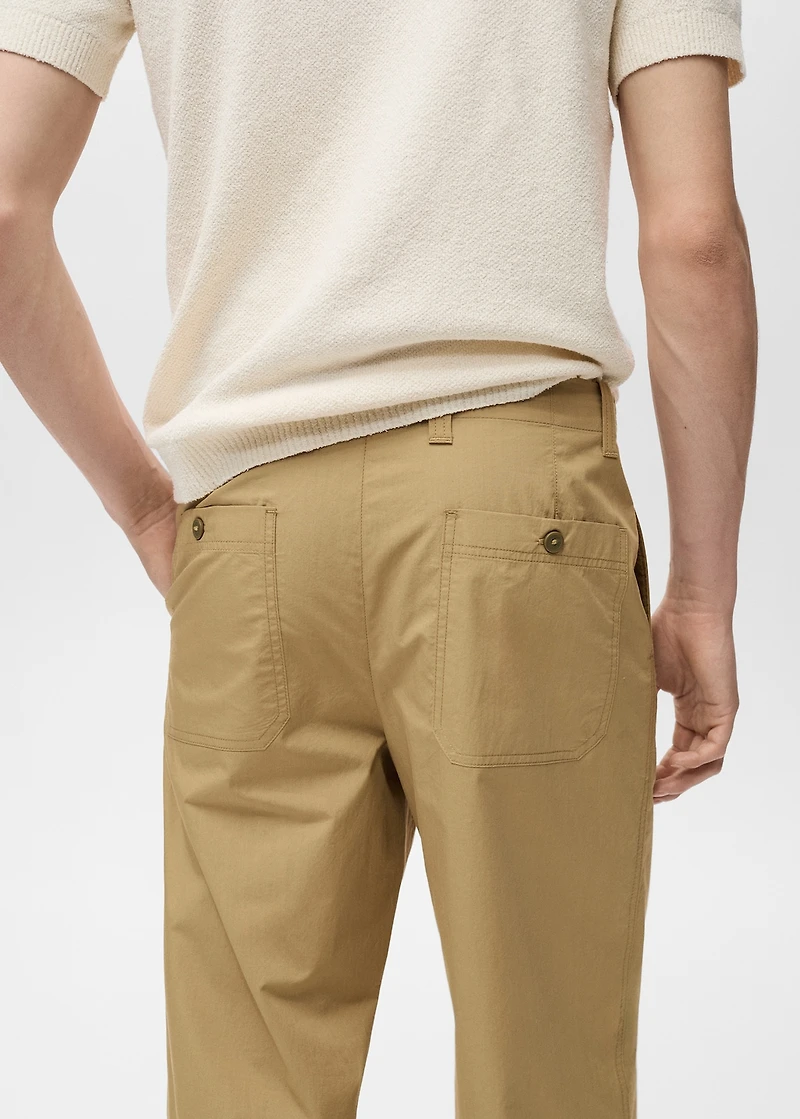 100% straight-fit cotton pants