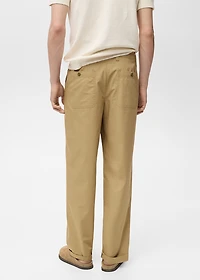 100% straight-fit cotton pants