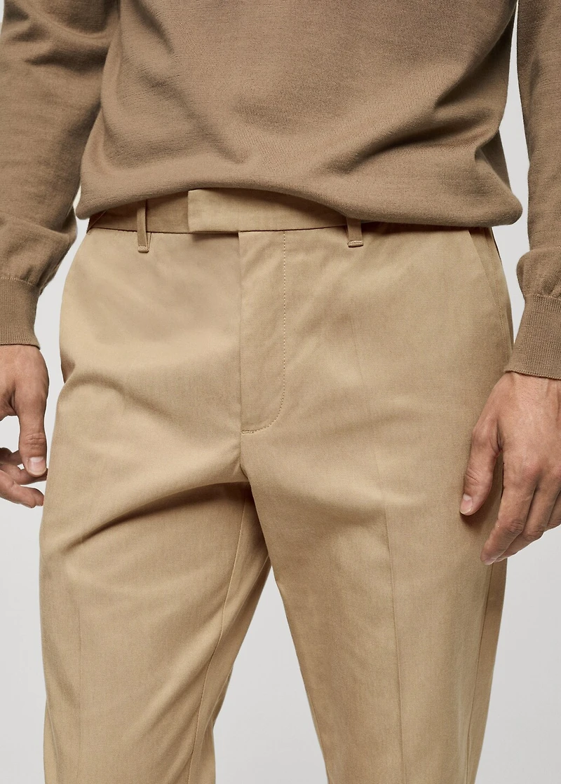 Regular-fit cotton pants